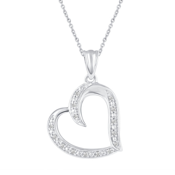 Open Heart Charm Necklace Pendant  silverjewelry primeandpure