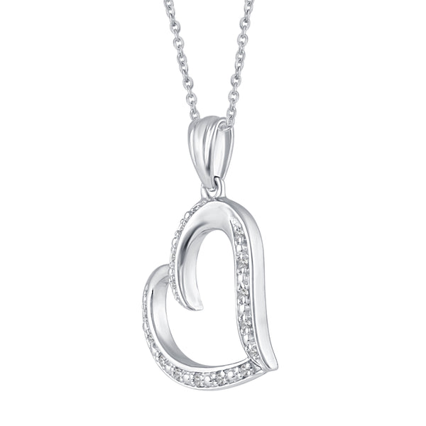 Open Heart Charm Necklace Pendant  silverjewelry primeandpure