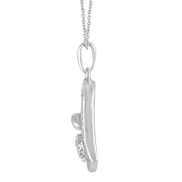 Open Swirl Love Heart Charm Necklace Pendant in 925 Sterling Silver - Prime and Pure