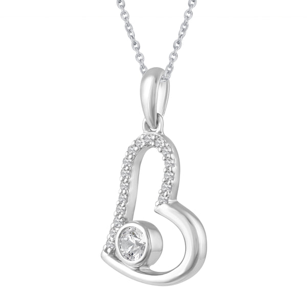 Open Heart Forever Love Charm Necklace Pendant in 925 Sterling Silver - Prime and Pure