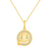 1/10 Cttw CZ EMOJI Yummy Face Pendant Necklace set in 925 Sterling Silver Yellow Gold