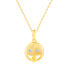 1/20 Cttw CZ EMOJI Face with tongue Pendant Necklace set in 925 Sterling Silver Yellow Gold