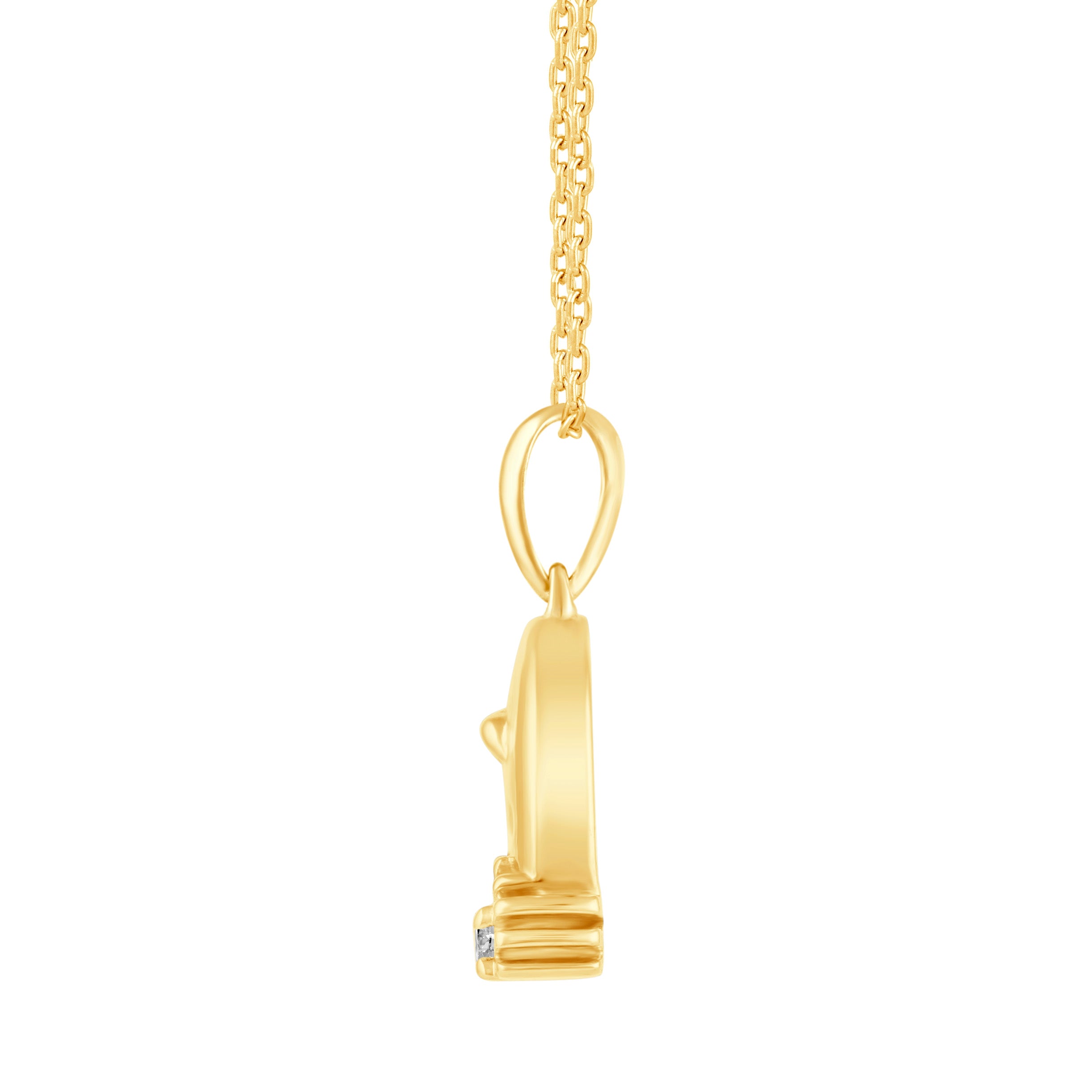 High Polish 14k Yellow Gold Open Design Lotus Flower Pendant Necklace