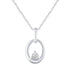 1/10 Cttw CZ Open Oval Floating Stone Ring Pendant Necklace set in 925 Sterling Silver Yellow Gold