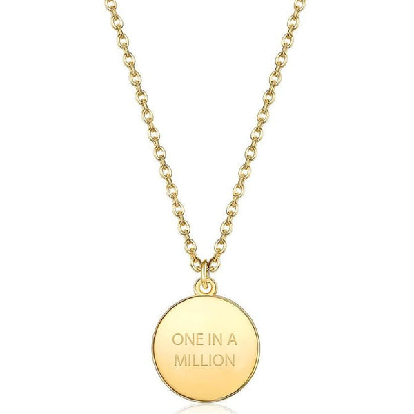 Initial Pendant Necklace set in Yellow Gold Tone