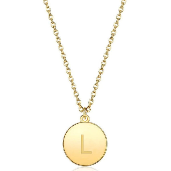 Prime and Pure Initial Pendant Necklace set in Yellow Gold Tone