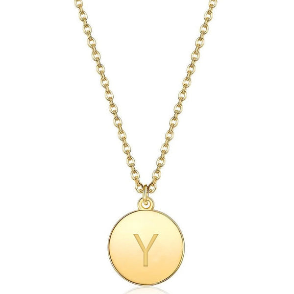 Prime and Pure Initial Pendant Necklace set in Yellow Gold Tone