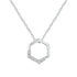 1/10 Cttw CZ Open Hexagon Pendant Necklace set in 925 Sterling Silver