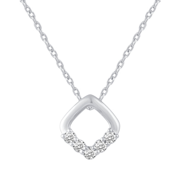 1/10 Cttw CZ Open Hexagon & Square Jewelry Collection in 925 Sterling Silver (Select style)