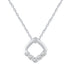 1/10 Cttw CZ Open Square Pendant Necklace set in 925 Sterling Silver