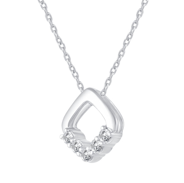 1/10 Cttw CZ Open Hexagon & Square Jewelry Collection in 925 Sterling Silver (Select style)