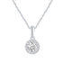 1/3 Cttw CZ Halo Pendant Necklace in 925 Sterling Silver