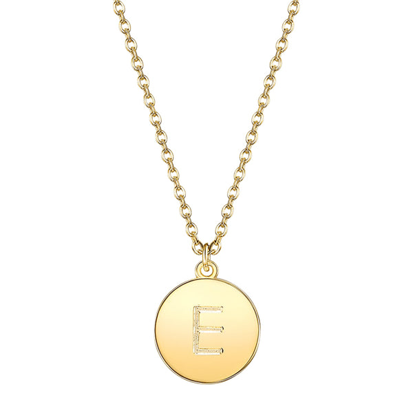 Initial Pendant Necklace set in Yellow Gold Tone