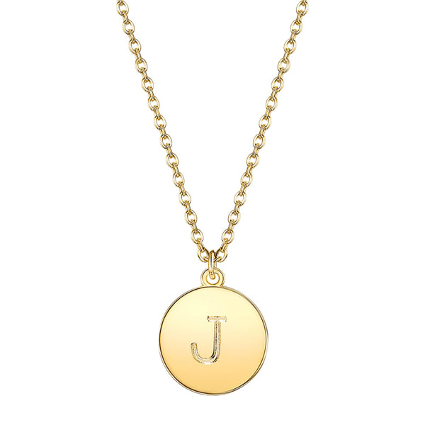 Initial Pendant Necklace set in Yellow Gold Tone