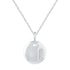 1/3 Cttw CZ Stone Accent Round Disk Pendant Necklace set in 925 Sterling Silver