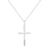 1/3 Cttw CZ Stone Accent Cross Pendant Necklace set in 925 Sterling Silver