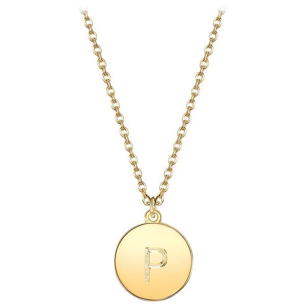 Prime and Pure Initial Pendant Necklace set in Yellow Gold Tone