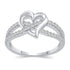 Love Heart Split Shank Ring in 925 Sterling Silver