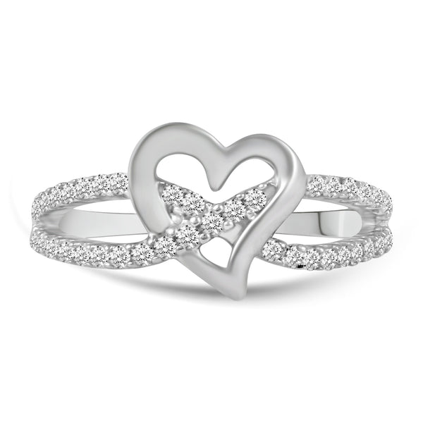 Love Heart Split Shank Ring in 925 Sterling Silver primeandpure jewelry