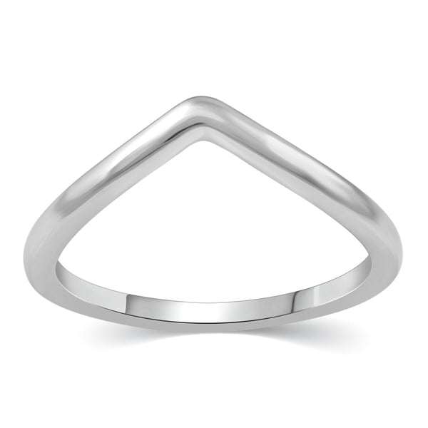 Chevron Simple Plain Ring in 925 Sterling Silver