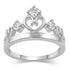 Princess Heart Crown Tiara Ring in 925 Sterling Silver