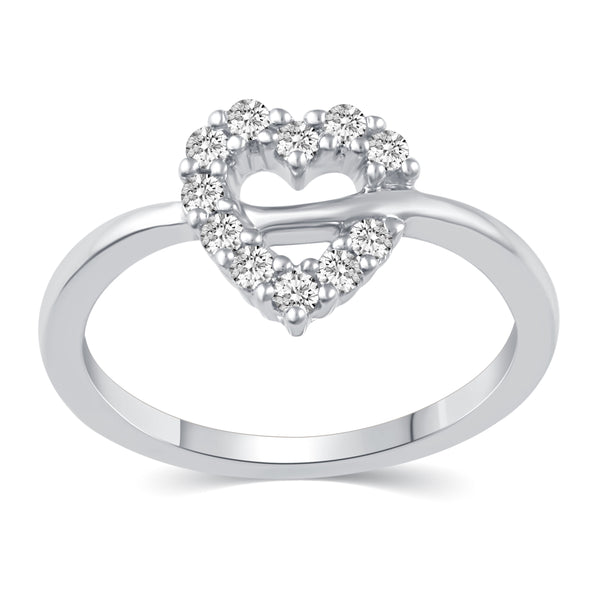 Open Heart Love Ring in 925 Sterling Silver Jewelry