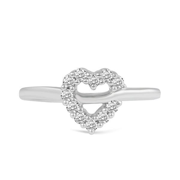 Open Heart Love Ring in 925 Sterling Silver Jewelry