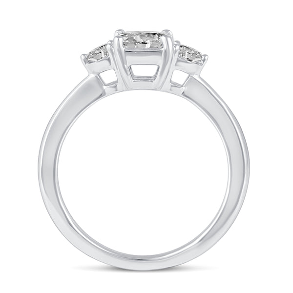 3-Stone Three Stone Princess Cut Ring in 925 Sterling Silver - Prime and Pure