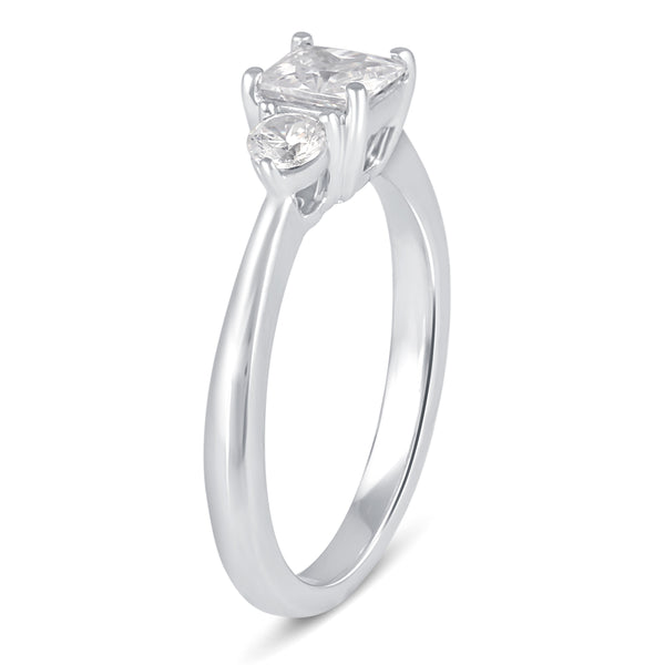 3-Stone Three Stone Princess Cut Ring in 925 Sterling Silver - Prime and Pure