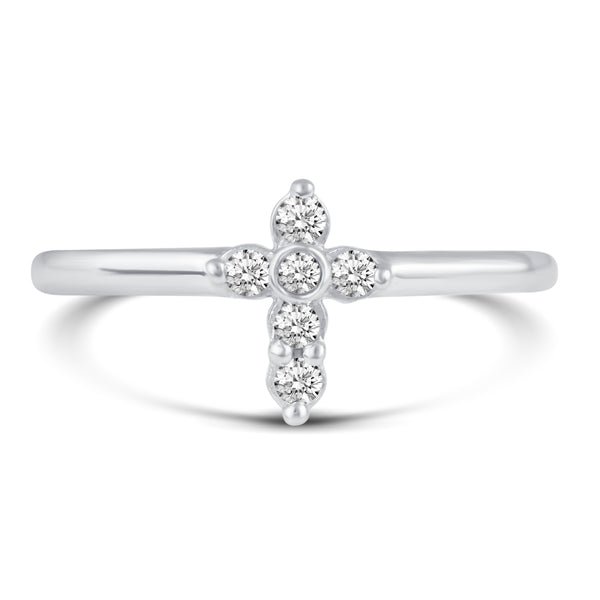 Cross Cluster Ring in 925 Sterling Silver Jewelry