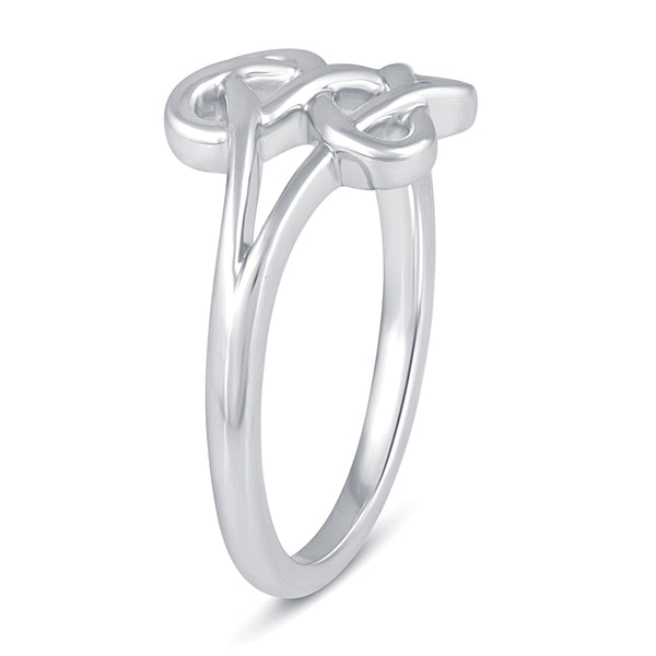 Infinity Heart Knot Duo Ring in 925 Sterling Silver - Prime and Pure