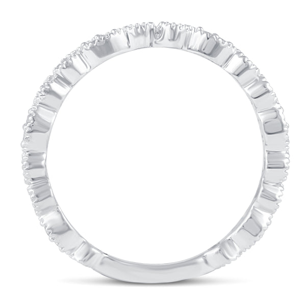 Milgrain Marquise Infinity Half Eternity Ring in 925 Sterling Silver - Prime and Pure