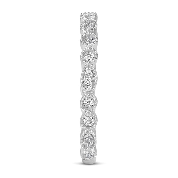 Milgrain Marquise Infinity Half Eternity Ring in 925 Sterling Silver - Prime and Pure