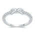 Micro Pave Infinity Half Eternity Ring in 925 Sterling Silver Jewelry