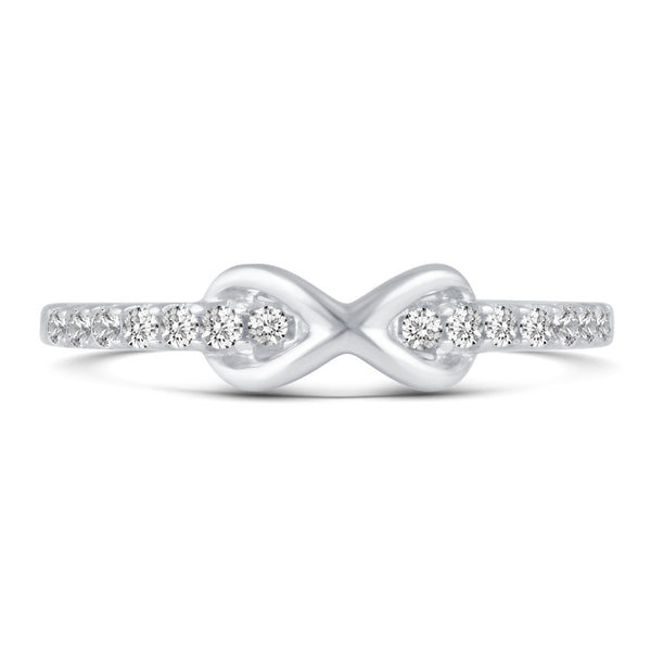 Micro Pave Infinity Half Eternity Ring in 925 Sterling Silver Jewelry