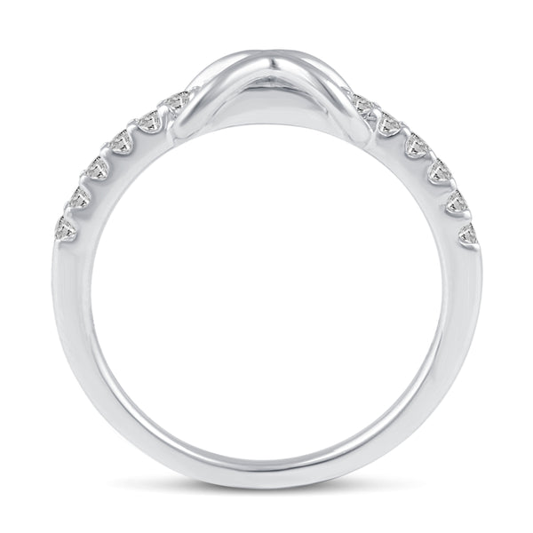 Micro Pave Infinity Half Eternity Ring in 925 Sterling Silver - Prime and Pure