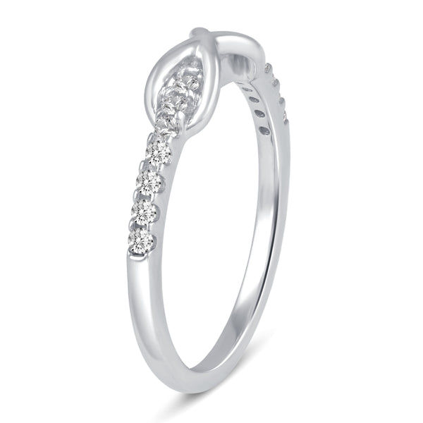 Micro Pave Infinity Half Eternity Ring in 925 Sterling Silver Jewelry