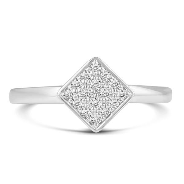 Cluster Square Simple Ring in 925 Sterling Silver