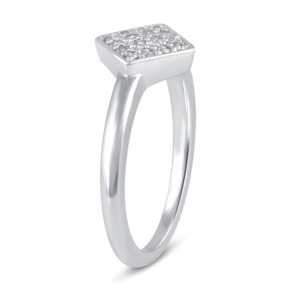 Cluster Square Simple Ring in 925 Sterling Silver