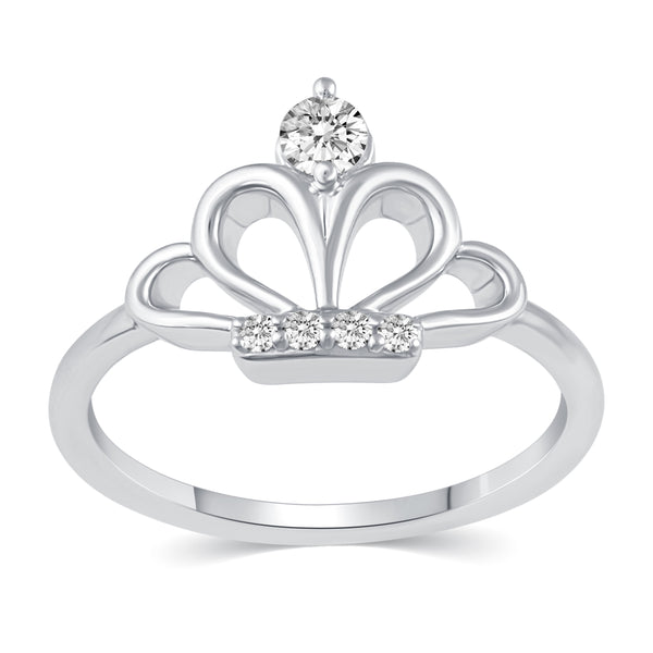 Crown of Beauty Tiara Ring in 925 Sterling Silver