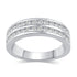 Channel Double Row Statement Ring Band in 925 Sterling Silver Jewelry