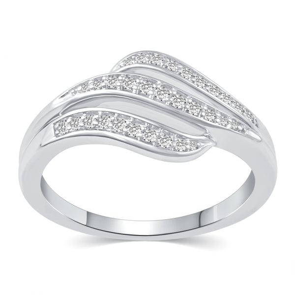 Pave Wave Twist Ring Band in 925 Sterling Silver  Jewelry