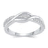 Pave Knot Waved Statement Ring Promise Band in 925 Sterling Silver