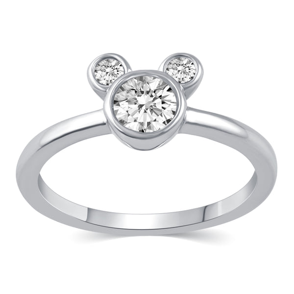 Bezel Set Mini Mouse Statement Micky Ring in 925 Sterling Silver jewelry primeandpure