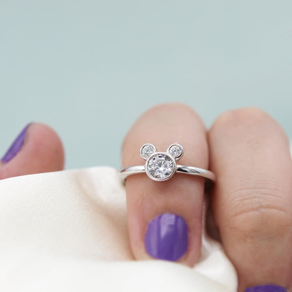 Bezel Set Mini Mouse Statement Micky Ring in 925 Sterling Silver jewelry accessory everyday disney