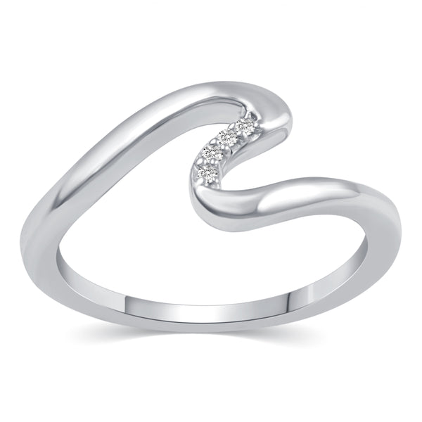 Wave Pave Ring in 925 Sterling Silver Jewelry