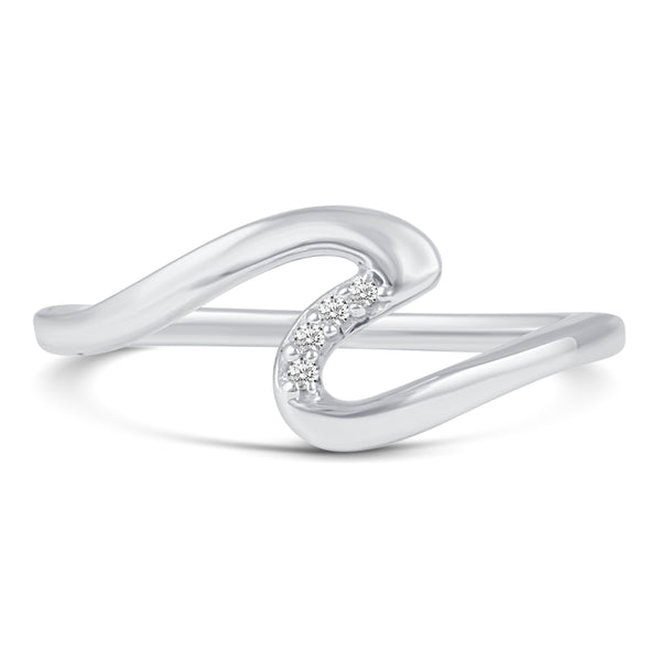 Wave Pave Ring in 925 Sterling Silver Jewelry