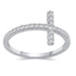 Sideways Pave Cross Ring in 925 Sterling Silver