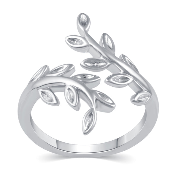 Olive Branch Leaf Wrap Ring in 925 Sterling Silver Jewelry