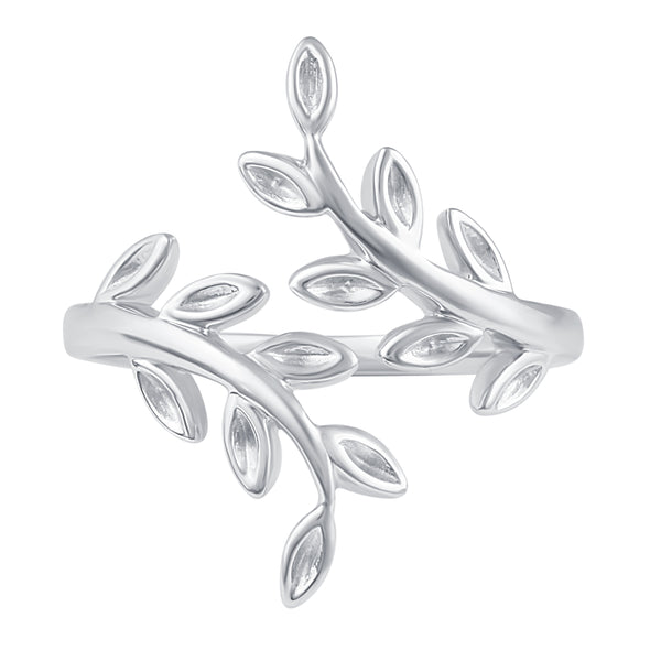 Olive Branch Leaf Wrap Ring in 925 Sterling Silver Jewelry